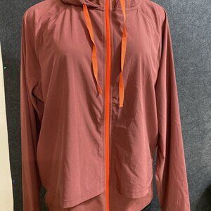 Xersion Running Jacket Sz L Full-Zip Hooded Lightweight Vented‎ W/Thumb Holes